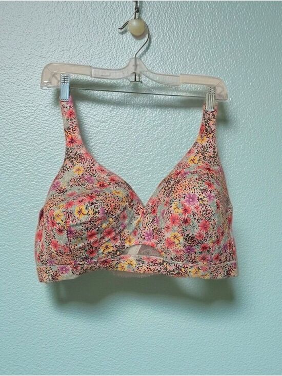 Cacique Other - Cacique Floral Wireless Bra - Pink Yellow Multi